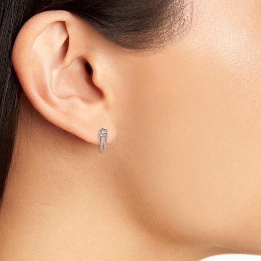 REBECCA MINKOFF MINI SAFETY PIN EARRINGS